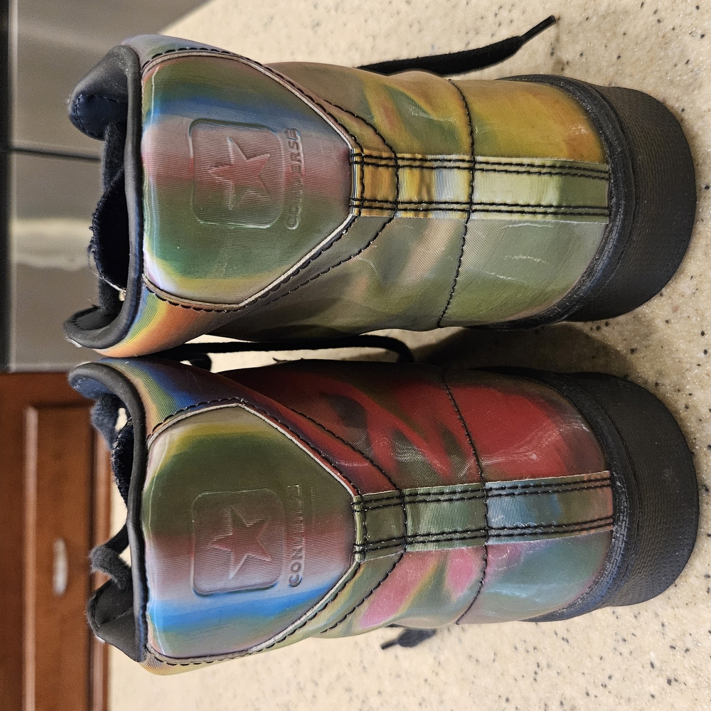 Converse Iridescent High-Top Sneakers with Leather Finish - Picture 5 of 6